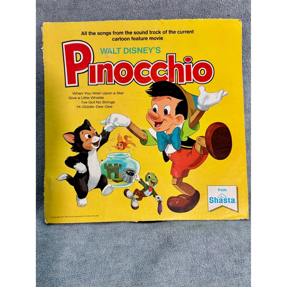 Vintage Walt Disney Pinocchio Winnie the Pooh Vinyl Record‎ Soundtrack Lot 2 LP